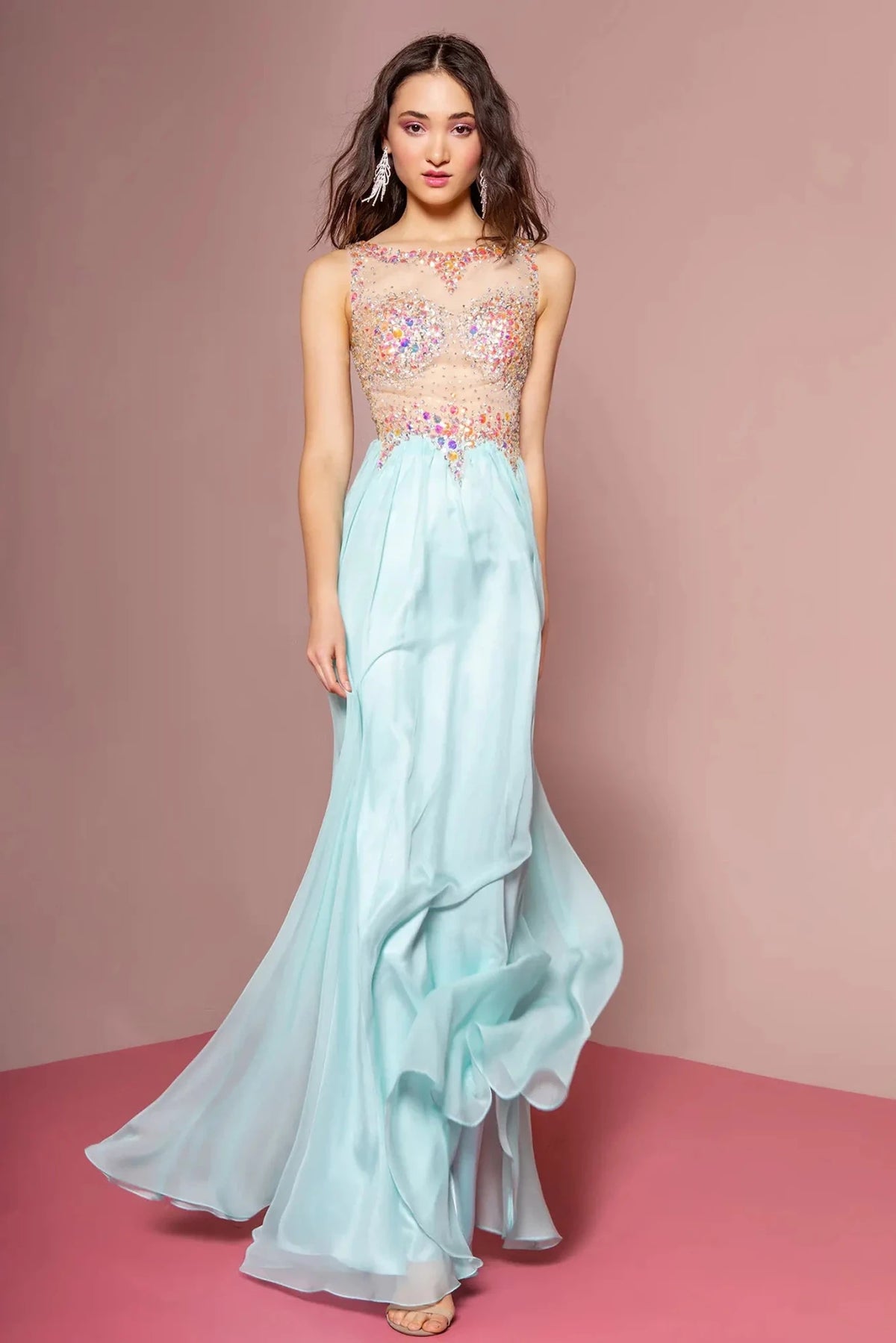 Tiffany sequin prom evening dress full front