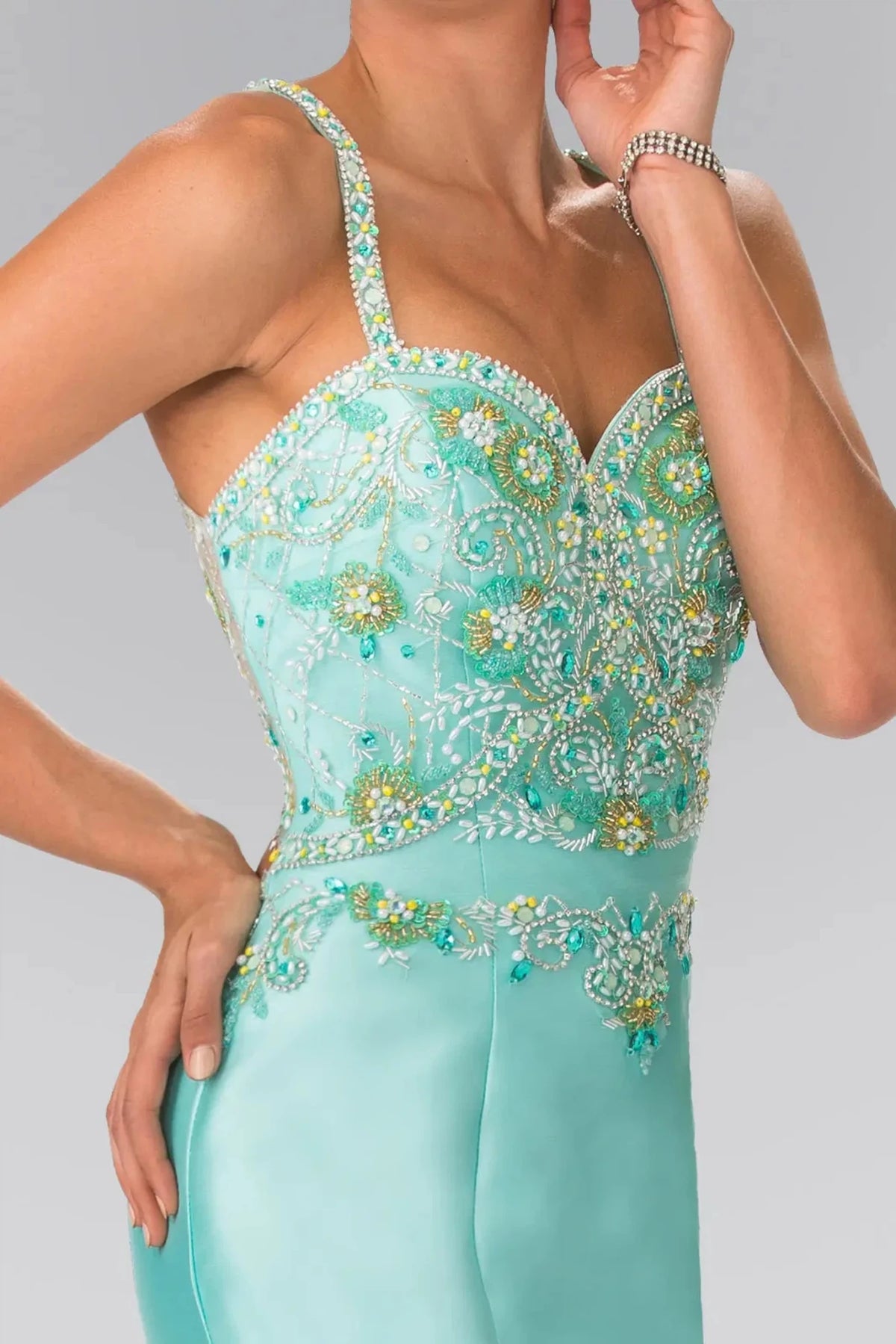Tiffany sweetheart prom evening dress upper front with beads