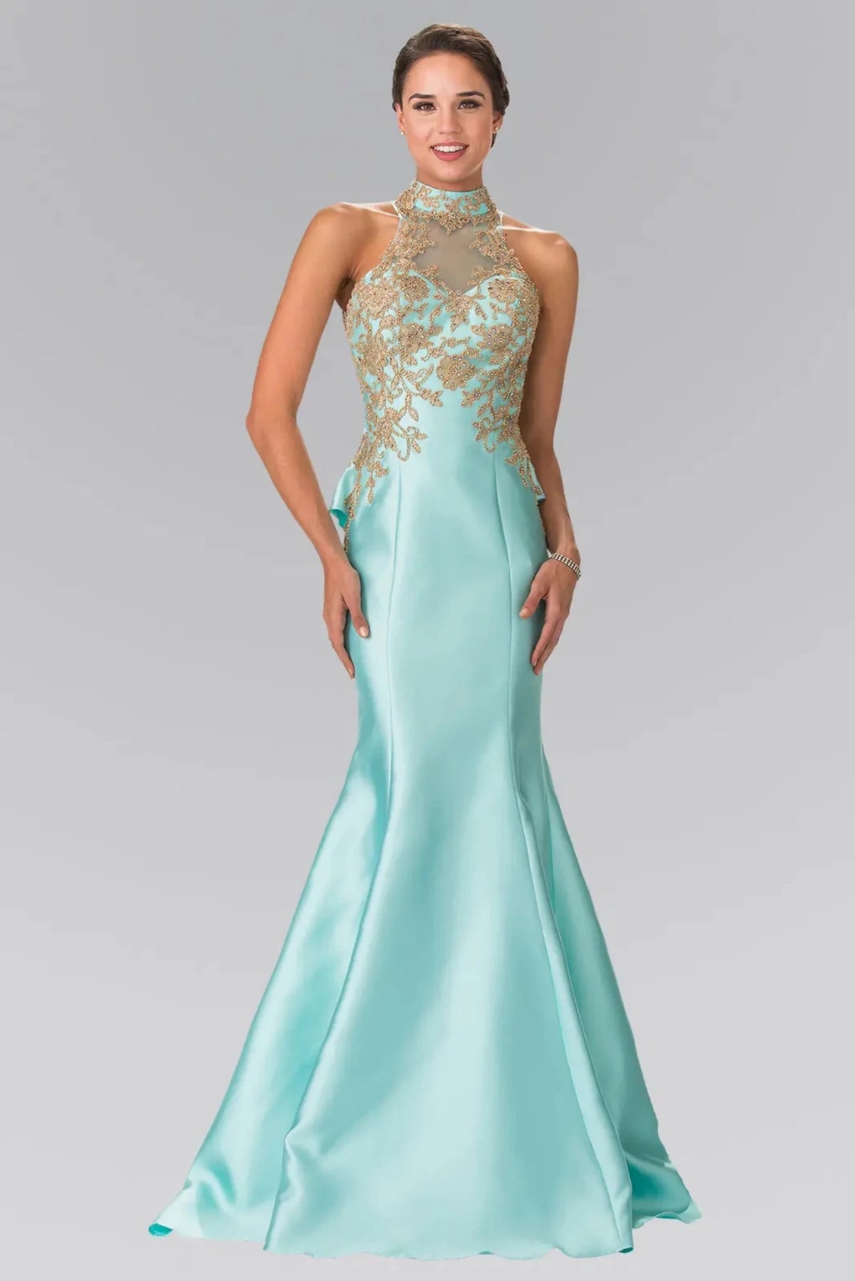 Tiffany beaded prom evening dress full front