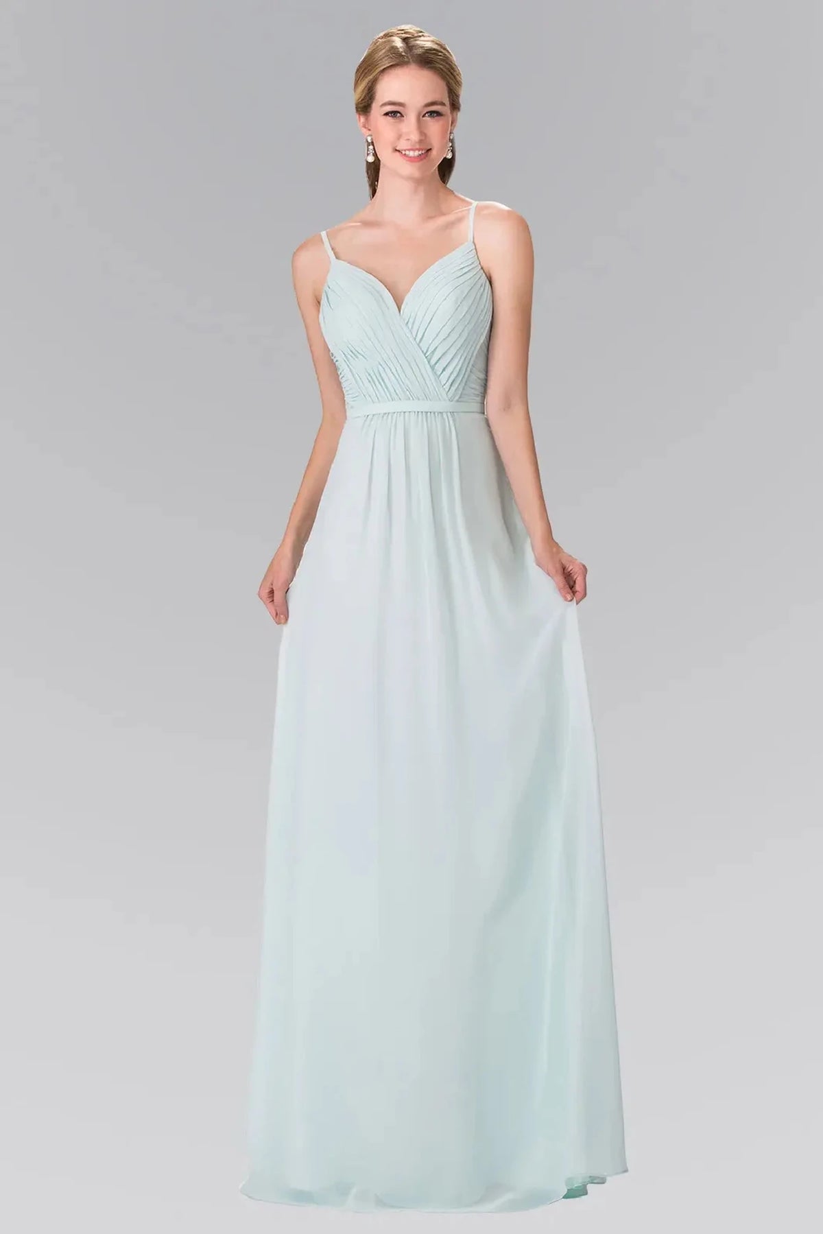Mint sweetheart prom evening dress full front