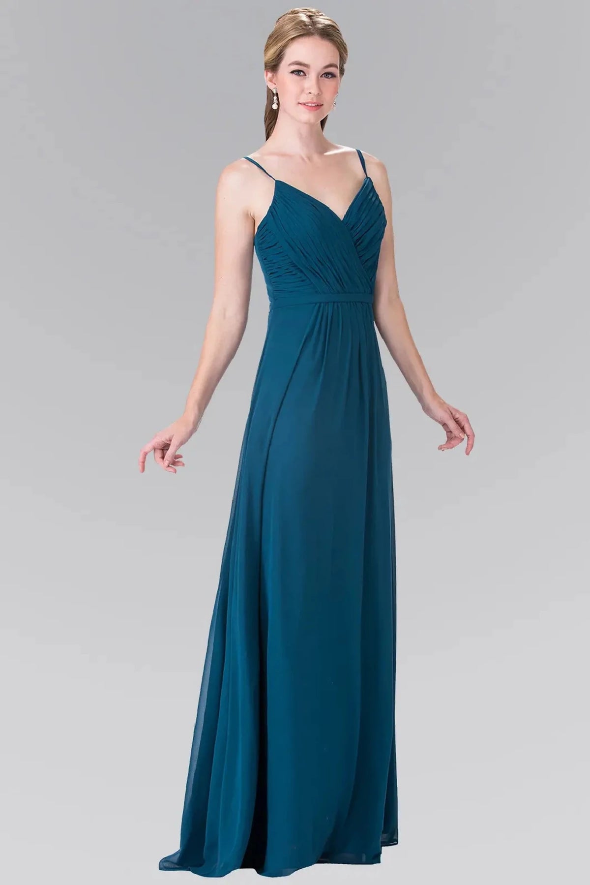 Teal sweetheart prom evening dress full front