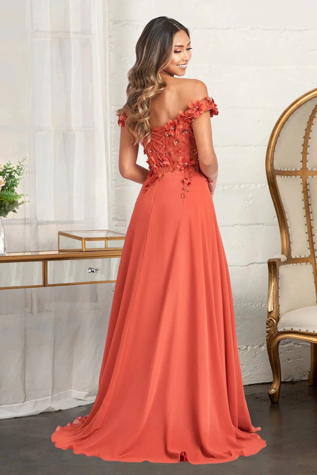 Sienna prom evening dress full back with back detail
