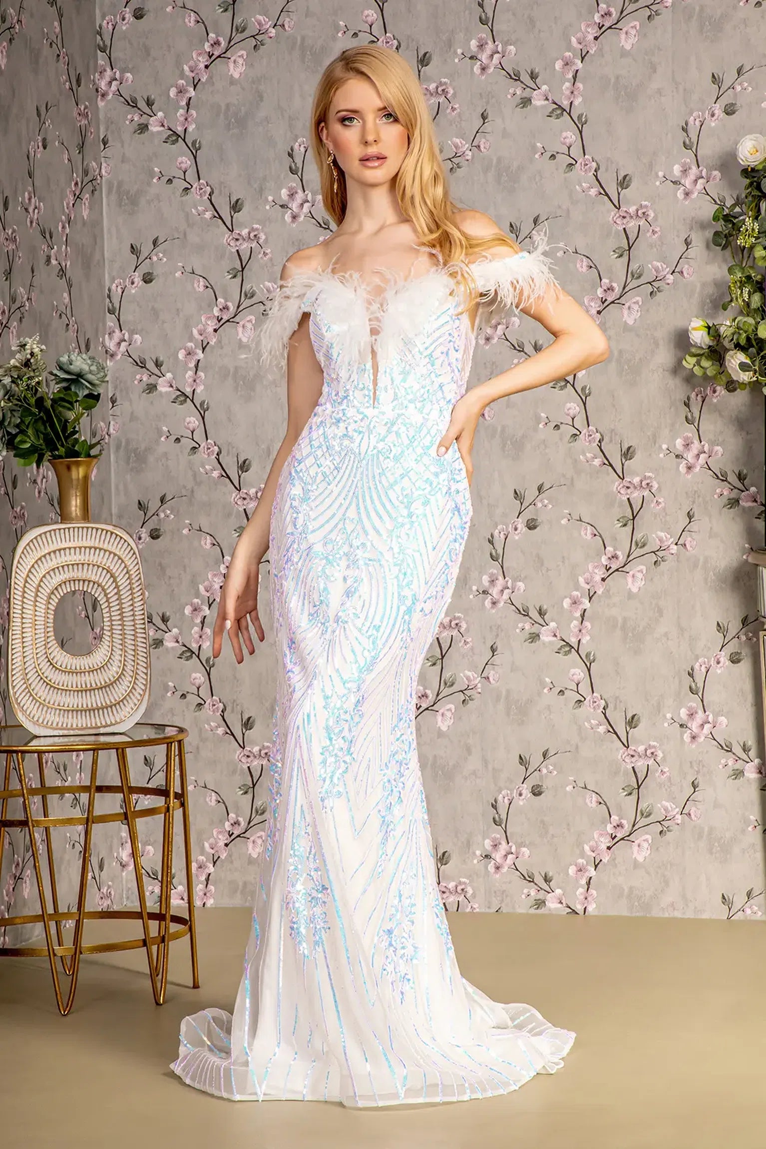 Ivory mesh mermaid mother of the bride dress with illusion sweetheart