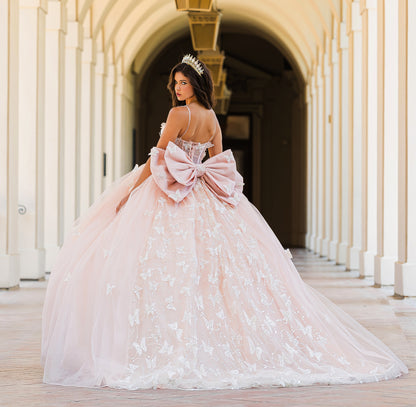 Quinceañera | Blush Corset Bodice Two-tone Butterfly Ballgown | Laia dress | 2 Colors Available back