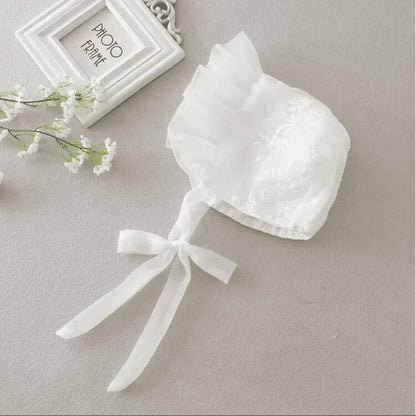 Baby White Lace Dress with Bonnet Hat | Baby Special Occasion Baptism Christening dress