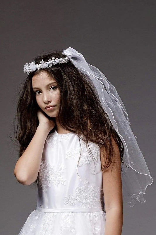 Gemstone Two-Layered First Communion Veil