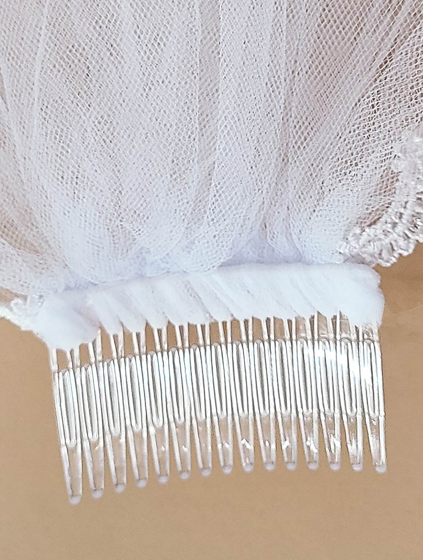 USA Made | Handmade Lace Flower Embroidered Communion Veil with Rhinestones and Comb