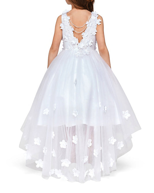 White floral dress on a white background