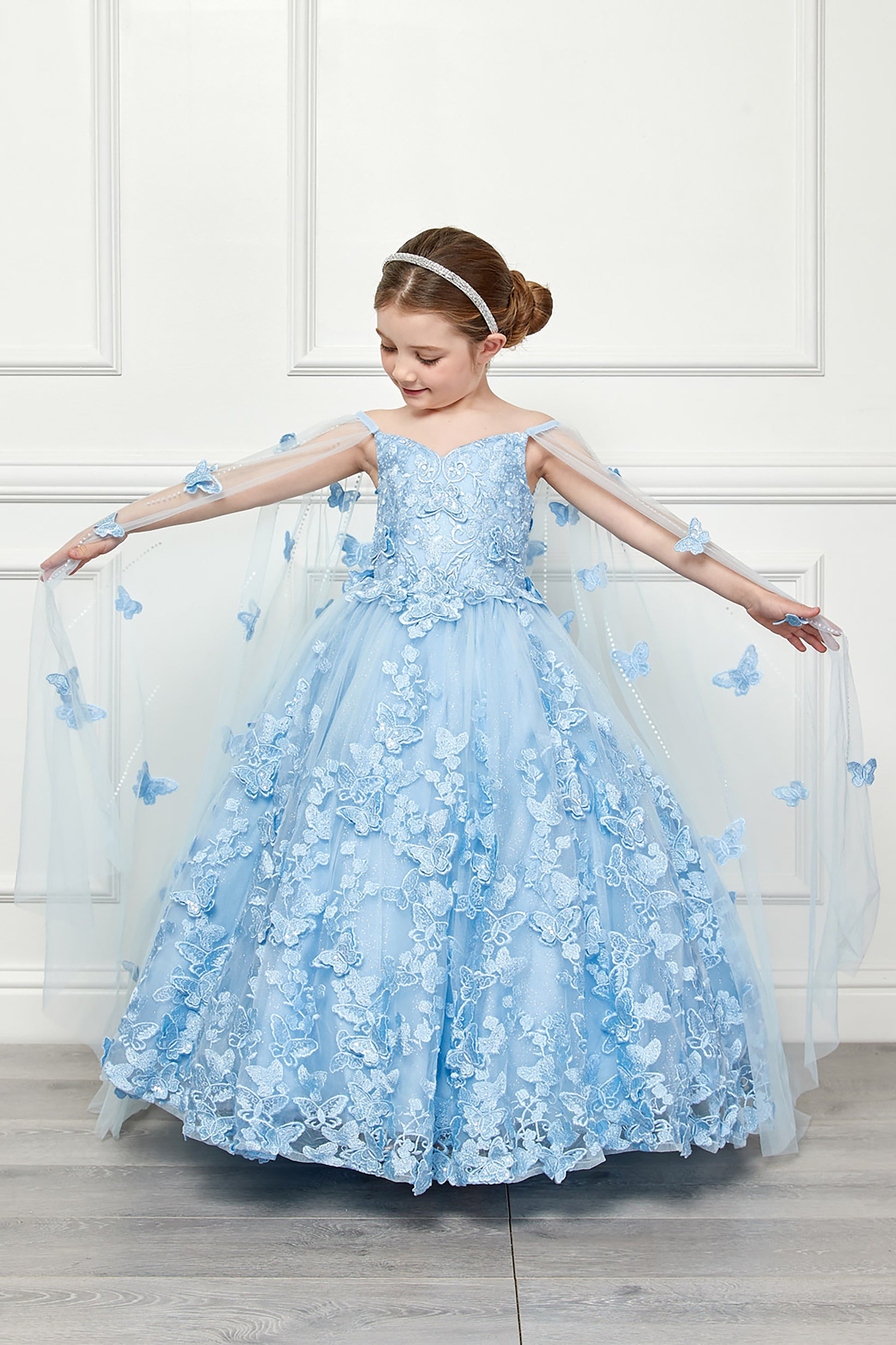 Rachel Allan Quinceanera Dresses Online Mini Quince Blue 3D Butterfly Floral Off-Shoulder Mini Quinceanera American Stride Rachel Allan Quinceanera Dresses Online Mini Quince Blue 3D Butterfly Floral Off-Shoulder Mini Quinceanera American Stride