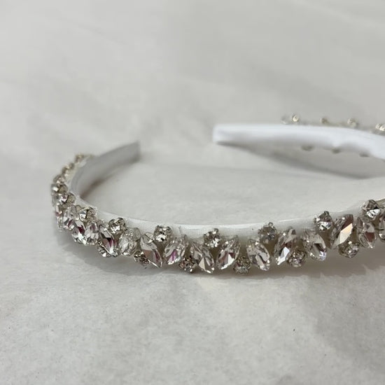 video of the clear rhinestone headband