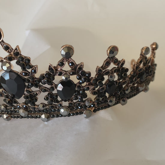 Mini Quince Tiara | 14 Colors | Quinceañera Antique Kids Rhinestone Tiara  - video of crown