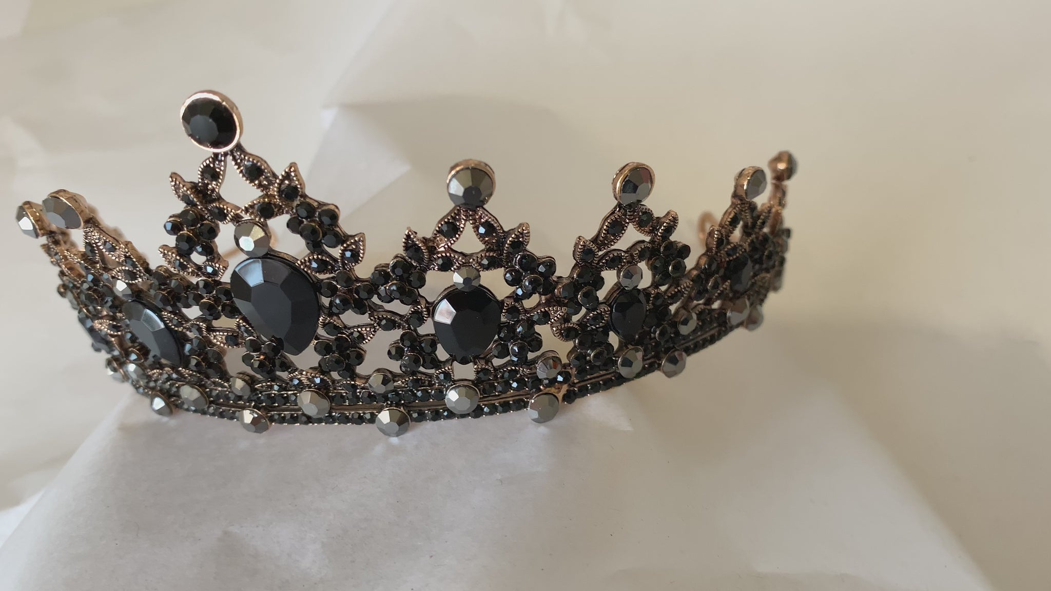 Mini Quince Tiara | 14 Colors | Quinceañera Antique Kids Rhinestone Tiara  - video of crown