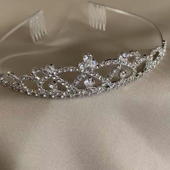 Flower Girl Rhinestone Crystal Tiara | First Communion Headpiece - video