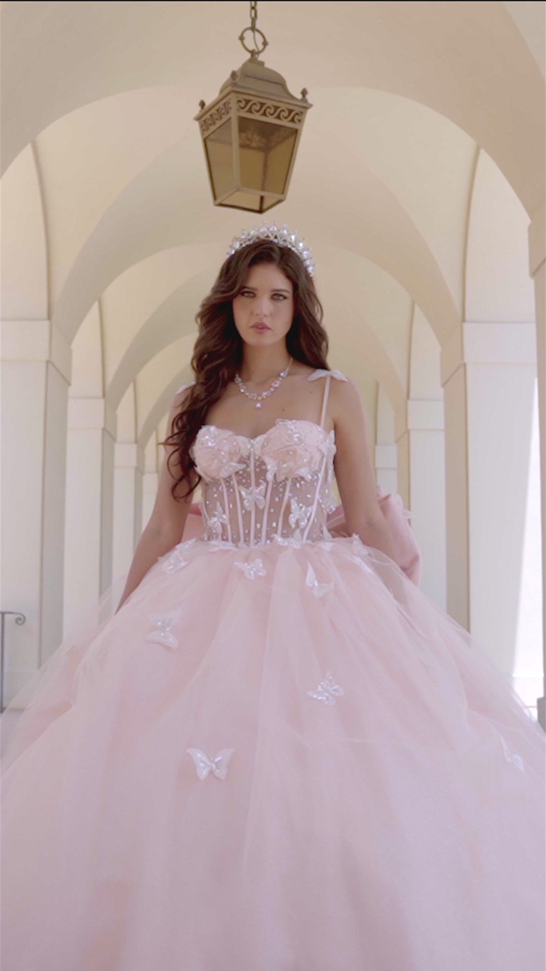 Quinceañera | Blush Corset Bodice Two-tone Butterfly Ballgown | Laia dress | 2 Colors Available video