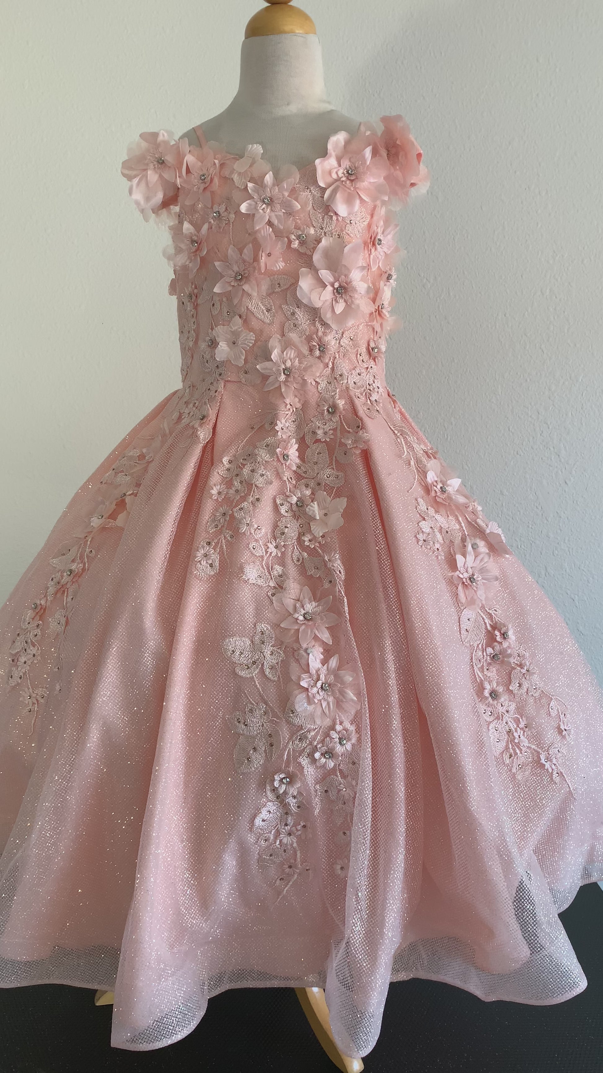 Mini Quince | Blush Elegant 3D Stone, Pearl Embellishments Mini Quinceanera 3-Anos Ballgown | Anaya dress | 6 Colors Available video