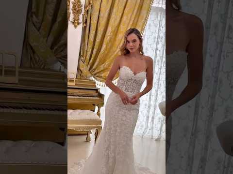 Trumpet Wedding Gown with Detachable Sheer Mock-Neck & Embellished Corset Bodice
