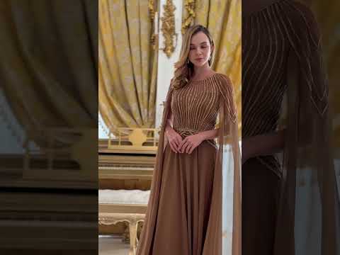 Light Brown Embellished Chiffon Mother of the Bride A-Line Dress