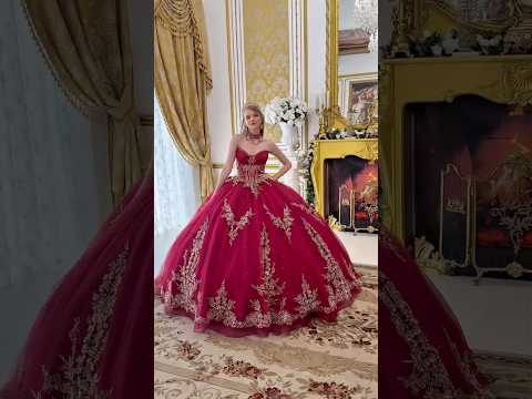 video of the burgundy quince dress