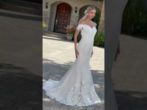 Ivory/Cream Embroidered Mermaid Wedding Dress Sweetheart