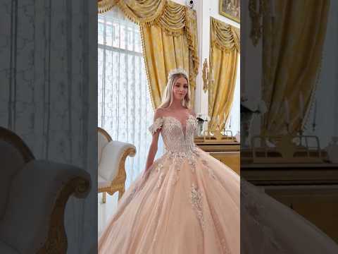 Champagne Quinceañera Dress with Bejeweled Corset Bodice and 3D Floral Appliques