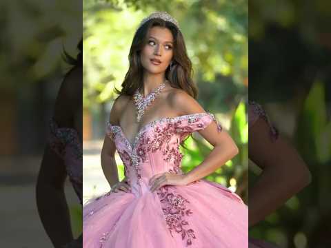 Dusty Rose Quinceañera Dress 3D Floral Applique Off-Shoulder with Detachable Bow