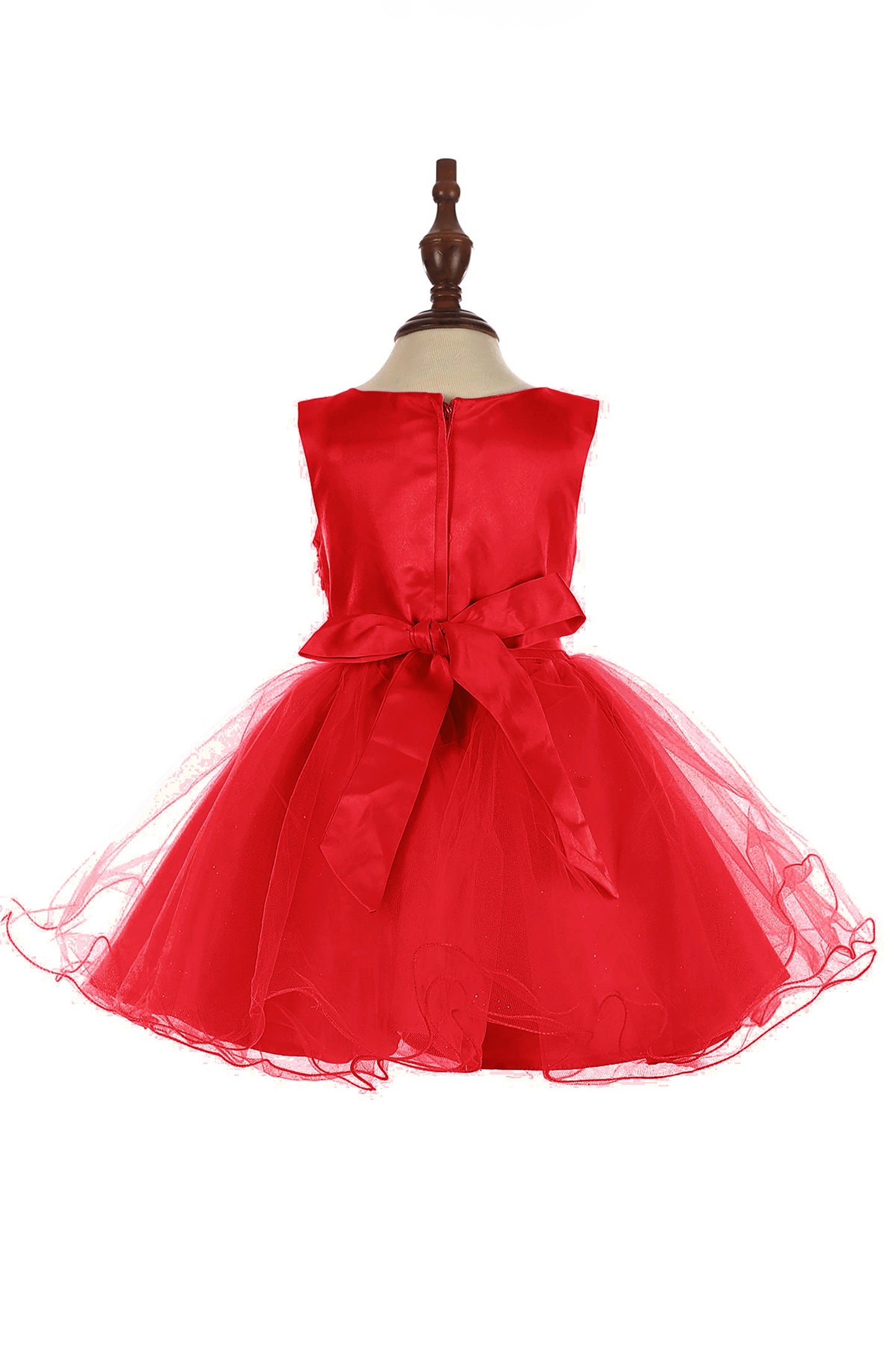 Red Baby 3D Floral Lace Tulle Special Occasion Flower Girl Dress | 6M-24M | Alani dress | 10 Colors Available back