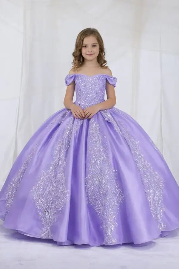 mini quinceanera dresses for little girl Lilac Kids Ball Gown with Fully Satin 14 / Lilac Marys Bridal Mini Quince Outdoor Size:36 midi black lace dresses