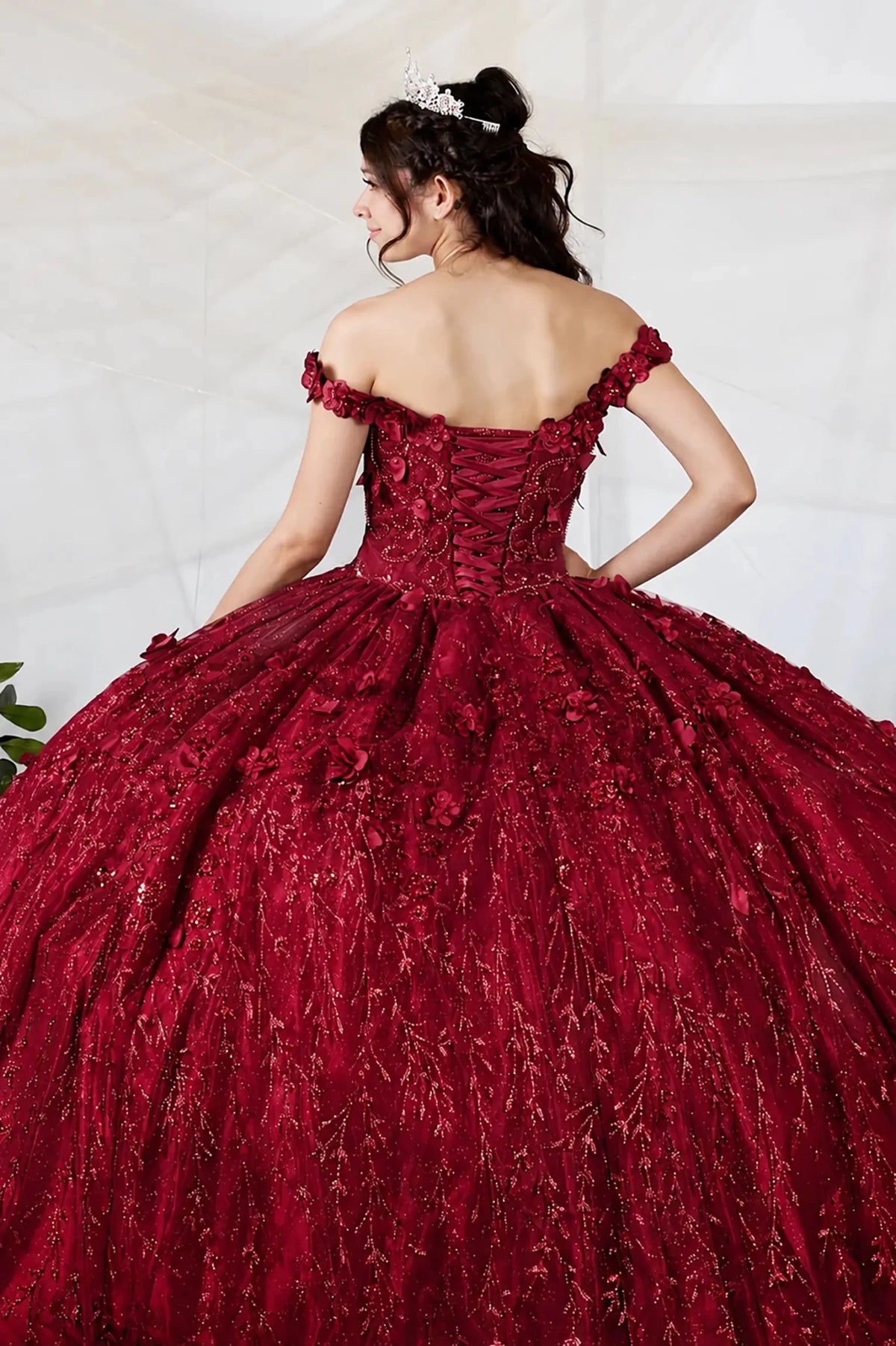 burgundy quinceanera dresses Quinceañera Ball Gown with 3D Floral Appliques and Cape – American Stride puffy diamond burgundy quinceanera dresses Masquerade_Dress Movie Burgundy Color Length Colour:LAGO BLUE