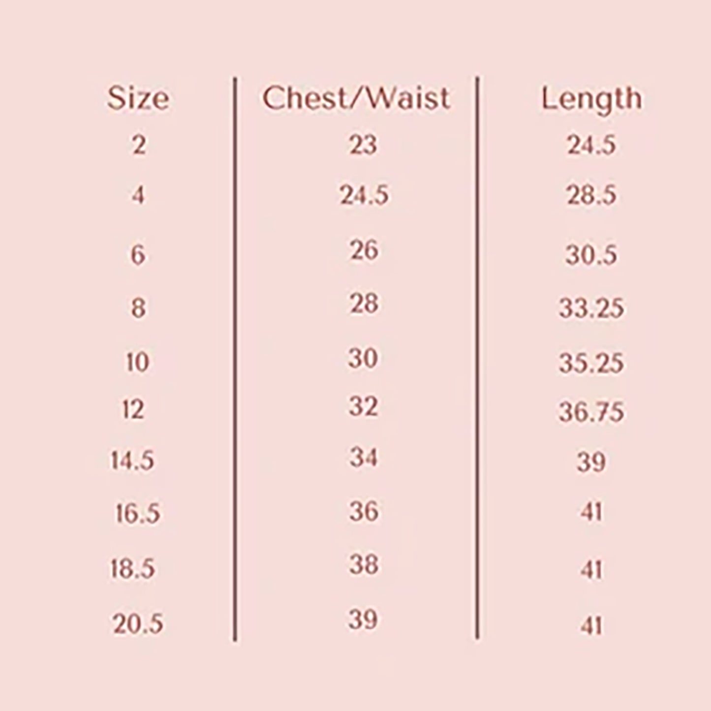 size chart