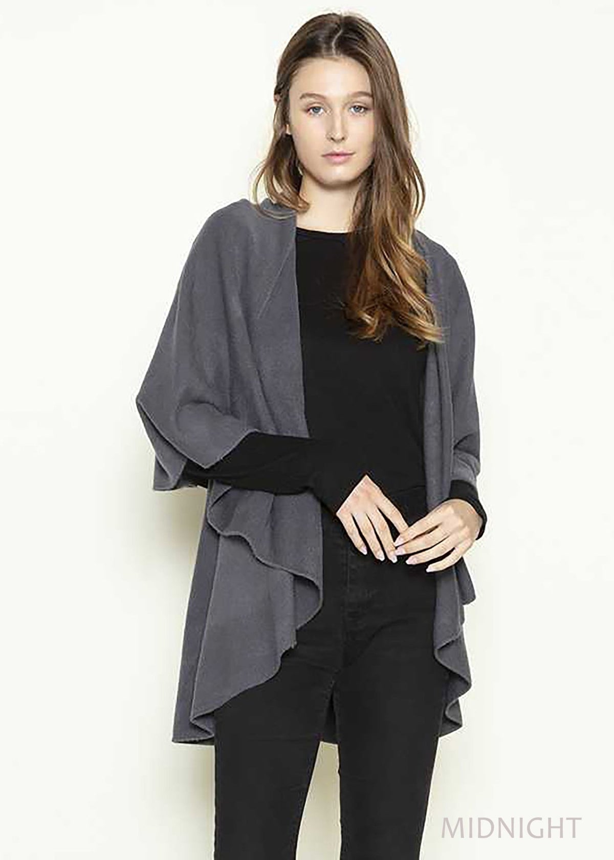Midnight women's everyday and winter shawl vest.