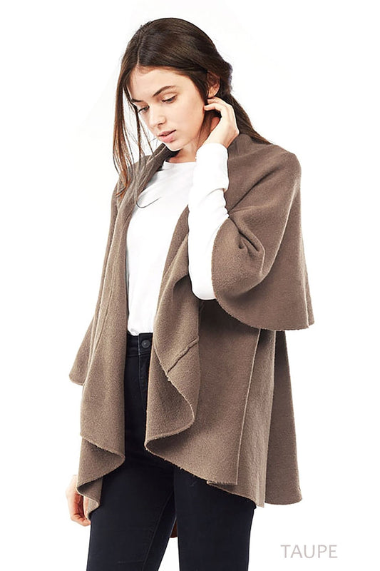 Taupe women's everyday and winter shawl vest.