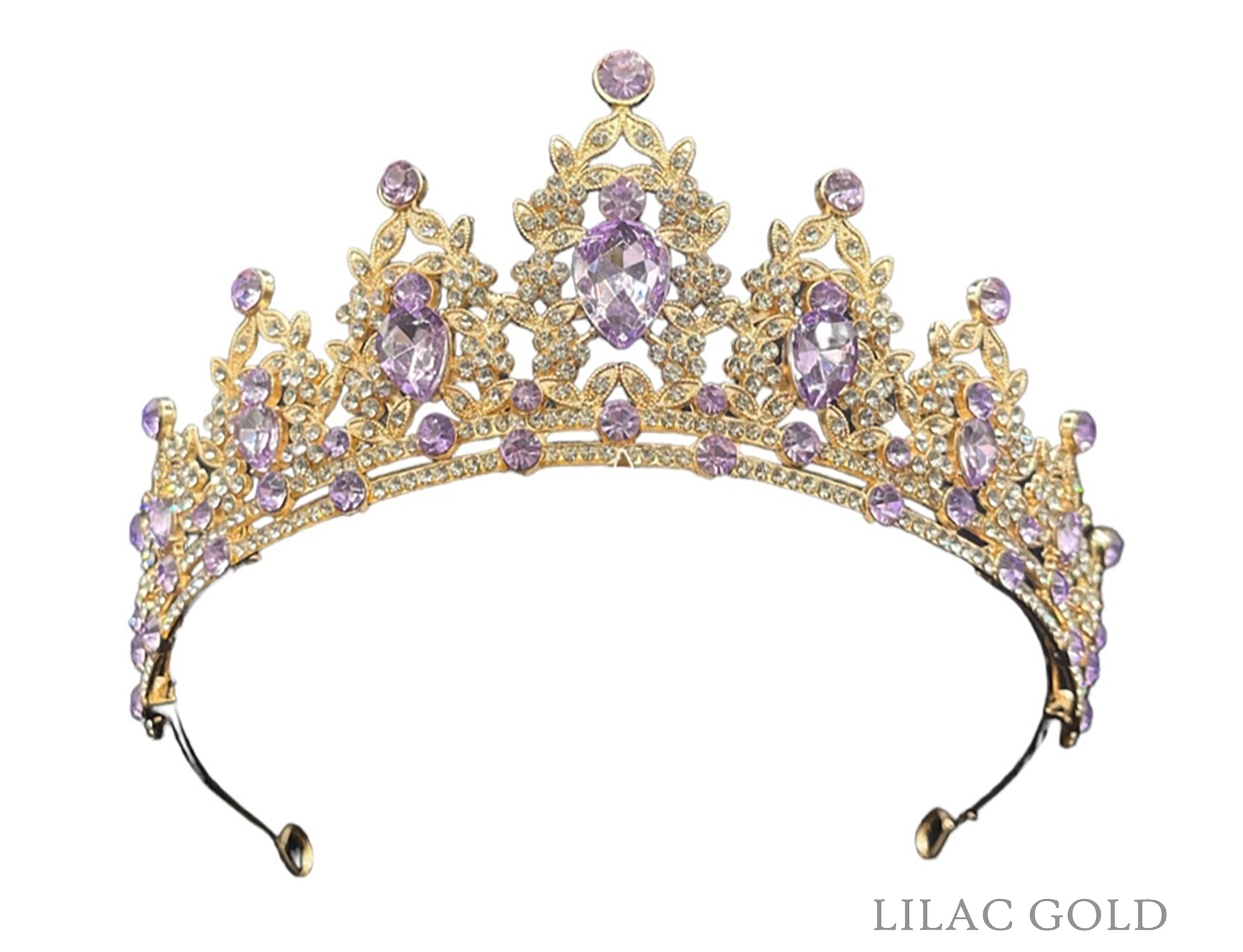 kids gold crown with lilac jewels