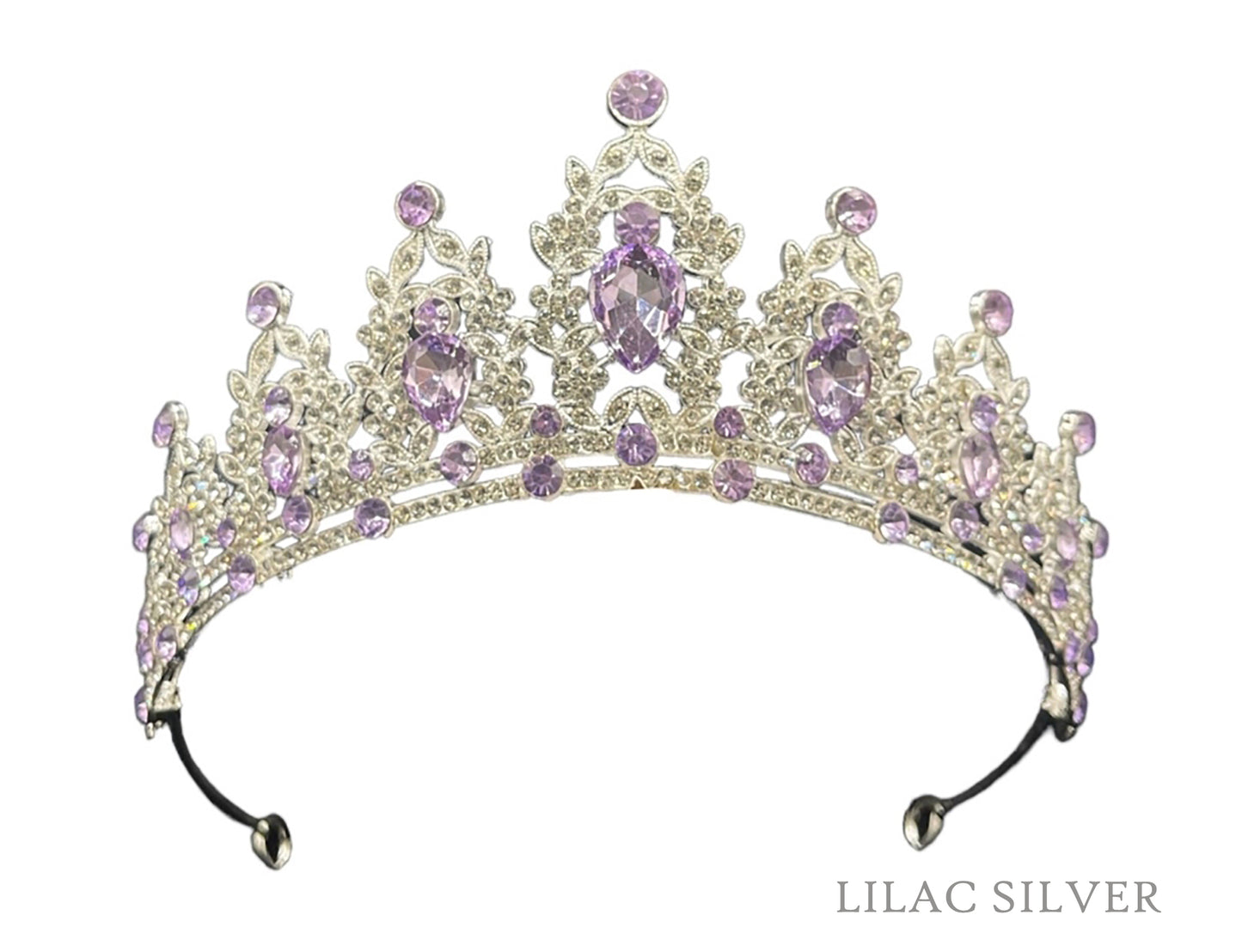 kids silver crown with lilac color jewels